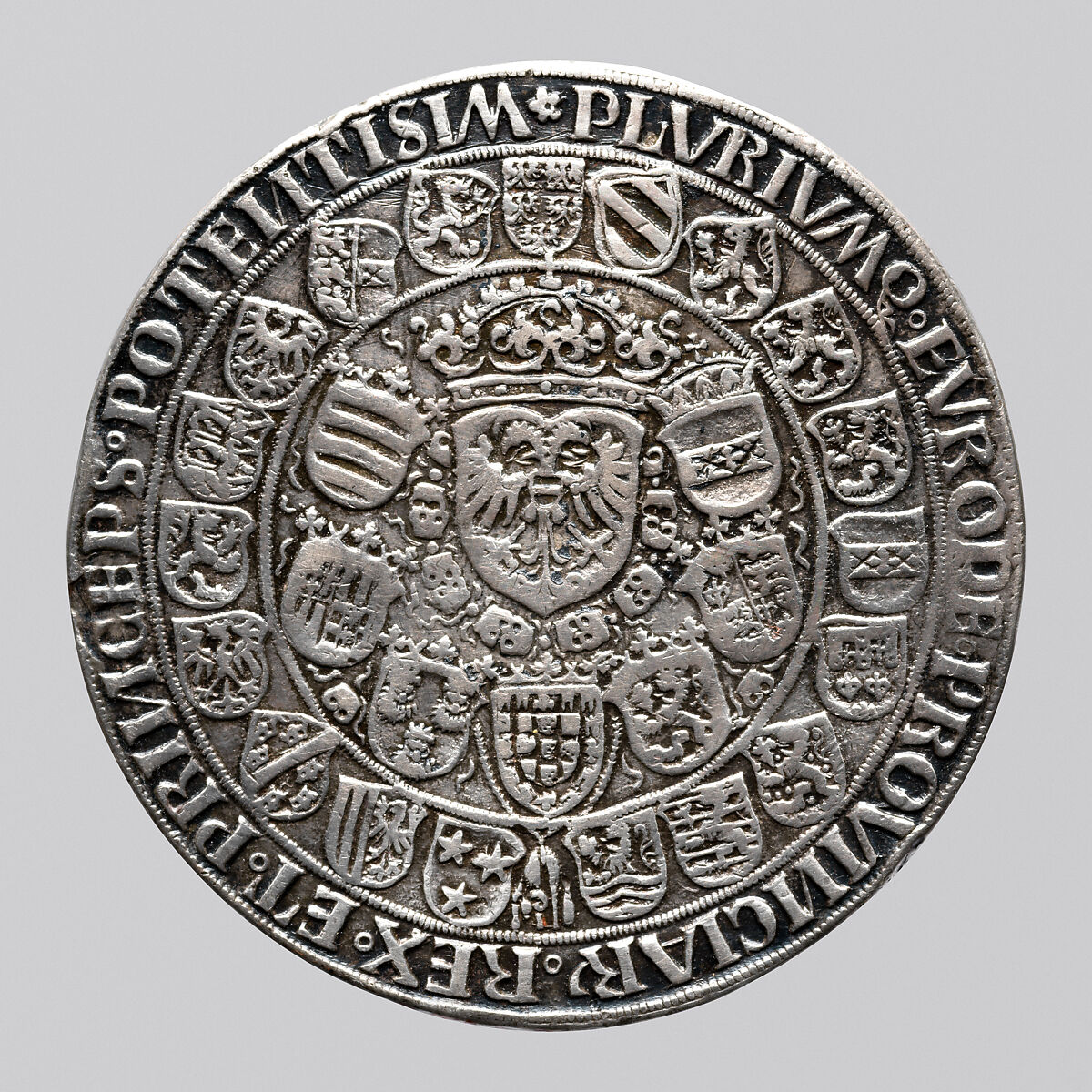 Presentation Coin of Maximilian I, Ulrich Ursentaler (Austrian, Hall, died 1561/62), Silver, South Netherlandish, Antwerp; dies cut in Hall, Austria