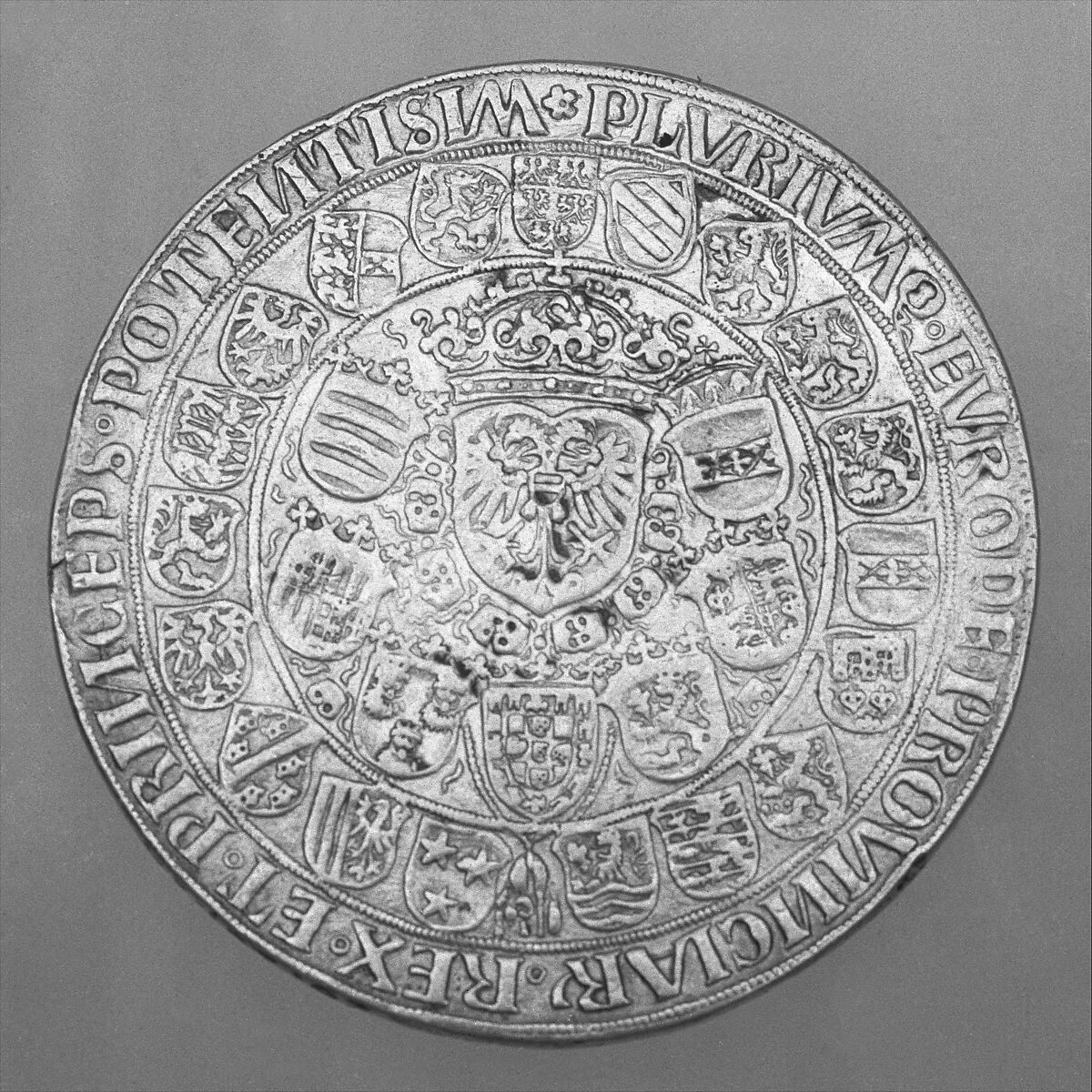Presentation Coin of Maximilian I, Ulrich Ursentaler (Austrian, Hall, died 1561/62), Silver, South Netherlandish, Antwerp; dies cut in Hall, Austria