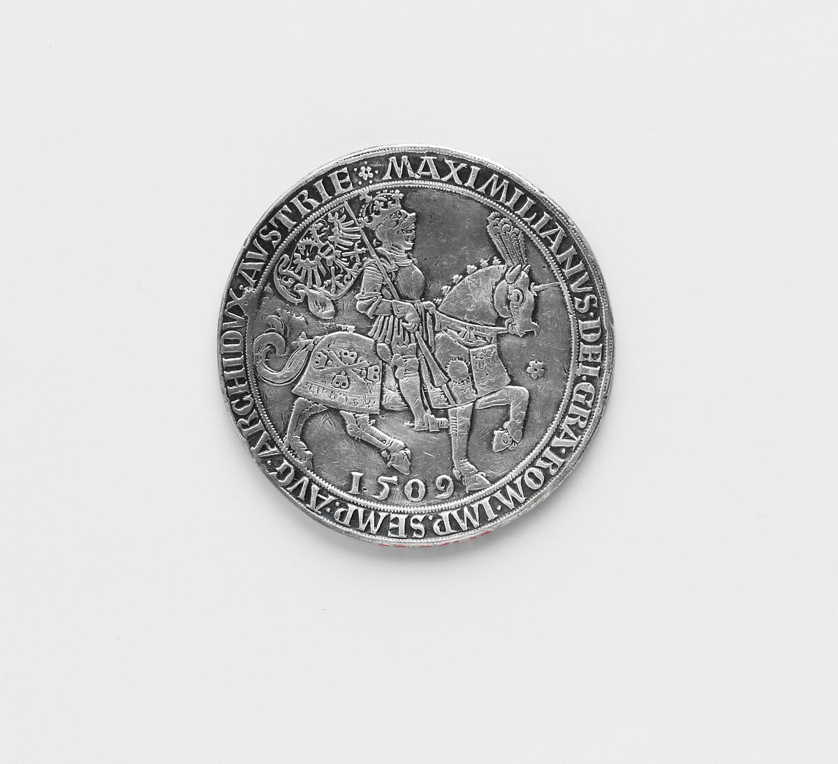 Presentation Coin of Maximilian I, Ulrich Ursentaler (Austrian, Hall, died 1561/62), Silver, South Netherlandish, Antwerp; dies cut in Hall, Austria