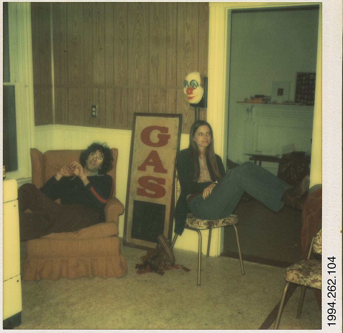 [Liz and Michael Lesy], Walker Evans (American, St. Louis, Missouri 1903–1975 New Haven, Connecticut), Instant internal dye diffusion transfer print (Polaroid SX-70) 