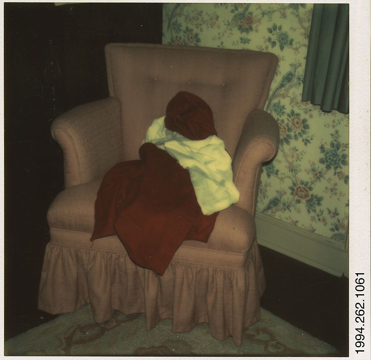[Clothes on Armchair], Walker Evans (American, St. Louis, Missouri 1903–1975 New Haven, Connecticut), Instant internal dye diffusion transfer print (Polaroid SX-70) 