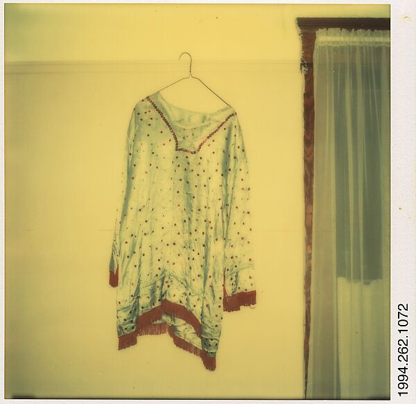 [Polkadot Dress in Carla Steiger's Room, Oberlin, Ohio], Walker Evans (American, St. Louis, Missouri 1903–1975 New Haven, Connecticut), Instant internal dye diffusion transfer print (Polaroid SX-70) 