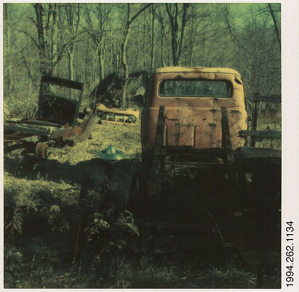 [Auto Junkyard, Old Lyme, Connecticut: Trucks], Walker Evans (American, St. Louis, Missouri 1903–1975 New Haven, Connecticut), Instant internal dye diffusion transfer print (Polaroid SX-70) 