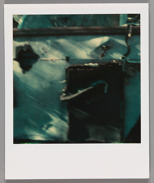 [Auto Junkyard, Old Lyme, Connecticut: Door], Walker Evans (American, St. Louis, Missouri 1903–1975 New Haven, Connecticut), Instant internal dye diffusion transfer print (Polaroid SX-70) 