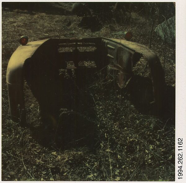 [Auto Junkyard, Old Lyme, Connecticut: Ford Truck Fenders], Walker Evans (American, St. Louis, Missouri 1903–1975 New Haven, Connecticut), Instant internal dye diffusion transfer print (Polaroid SX-70) 