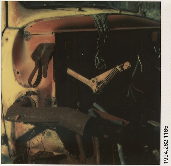 [Auto Junkyard, Old Lyme, Connecticut: Engine], Walker Evans (American, St. Louis, Missouri 1903–1975 New Haven, Connecticut), Instant internal dye diffusion transfer print (Polaroid SX-70) 