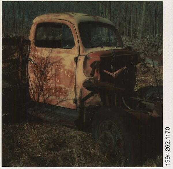 [Auto Junkyard, Old Lyme, Connecticut: Truck], Walker Evans (American, St. Louis, Missouri 1903–1975 New Haven, Connecticut), Instant internal dye diffusion transfer print (Polaroid SX-70) 