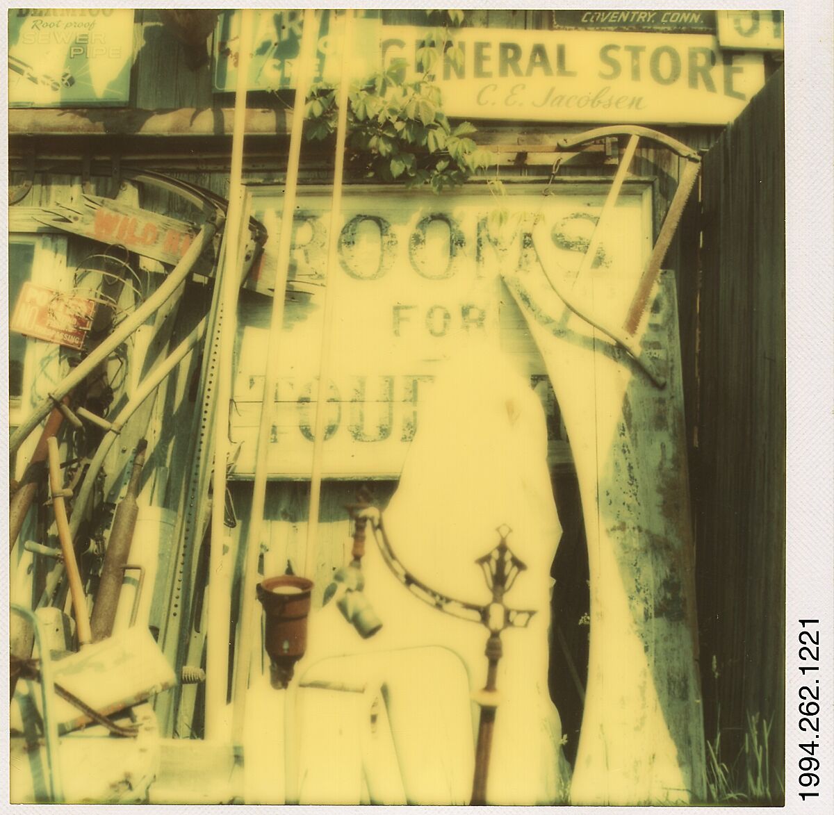 [Roadside Junkstore, South Wellington, Connecticut], Walker Evans (American, St. Louis, Missouri 1903–1975 New Haven, Connecticut), Instant internal dye diffusion transfer print (Polaroid SX-70) 