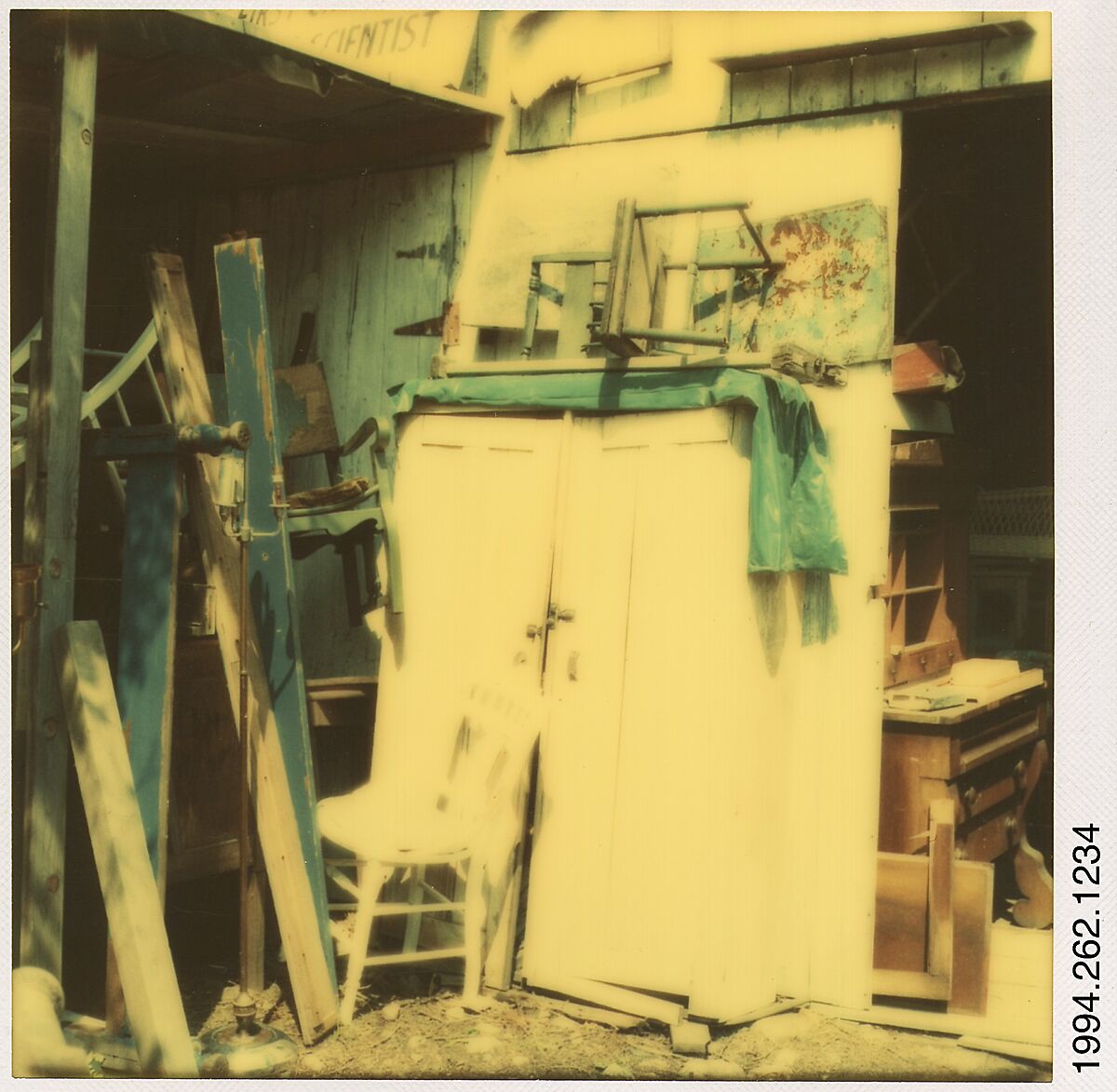 [Roadside Junkstore, South Wellington, Connecticut], Walker Evans (American, St. Louis, Missouri 1903–1975 New Haven, Connecticut), Instant internal dye diffusion transfer print (Polaroid SX-70) 