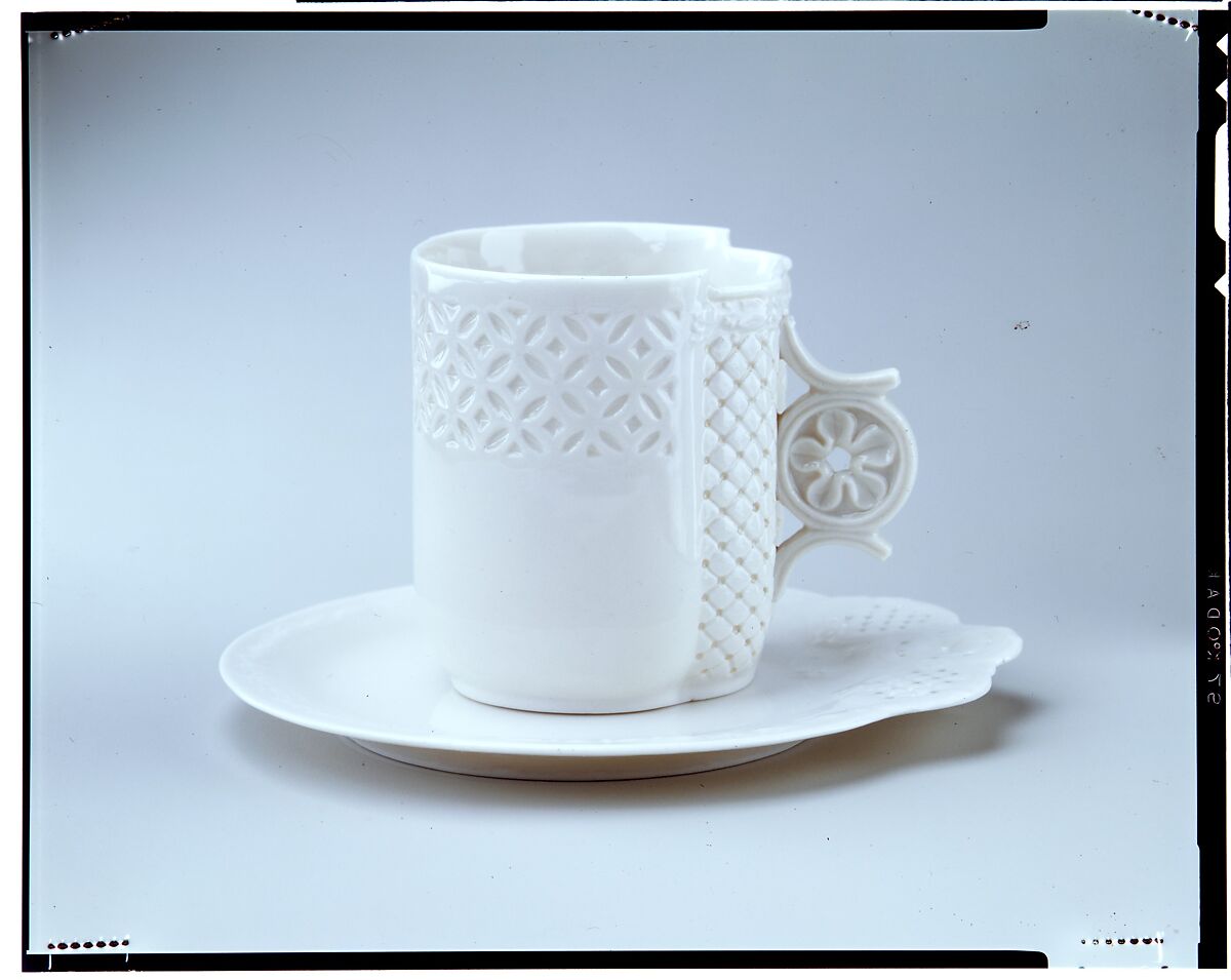 Cup and saucer, Union Porcelain Works (American, 1863–1922), Porcelain, American