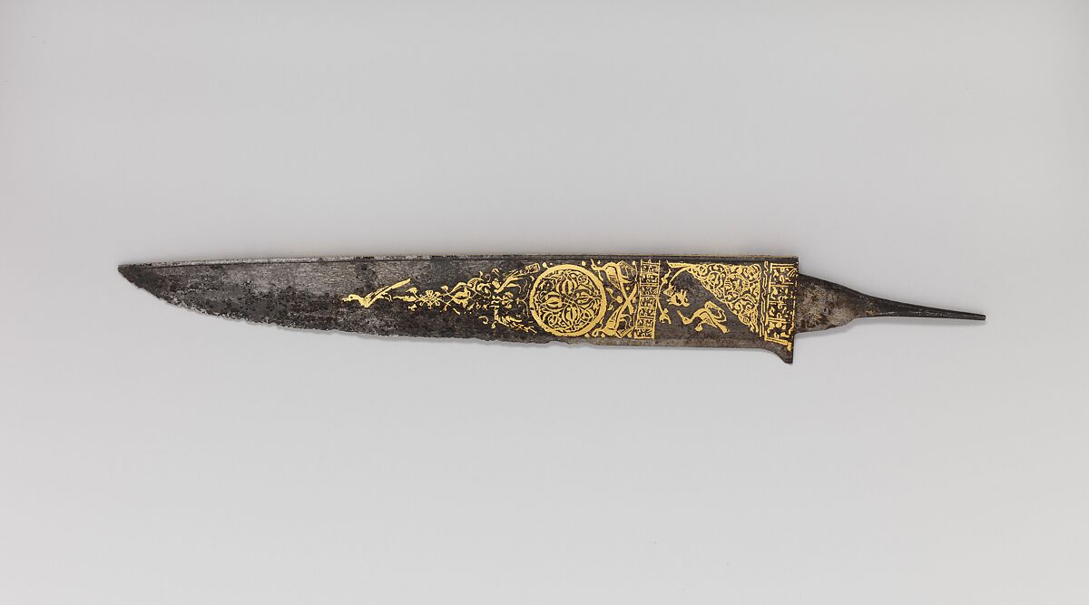 Knife Blade, Steel, gold, Afghan 