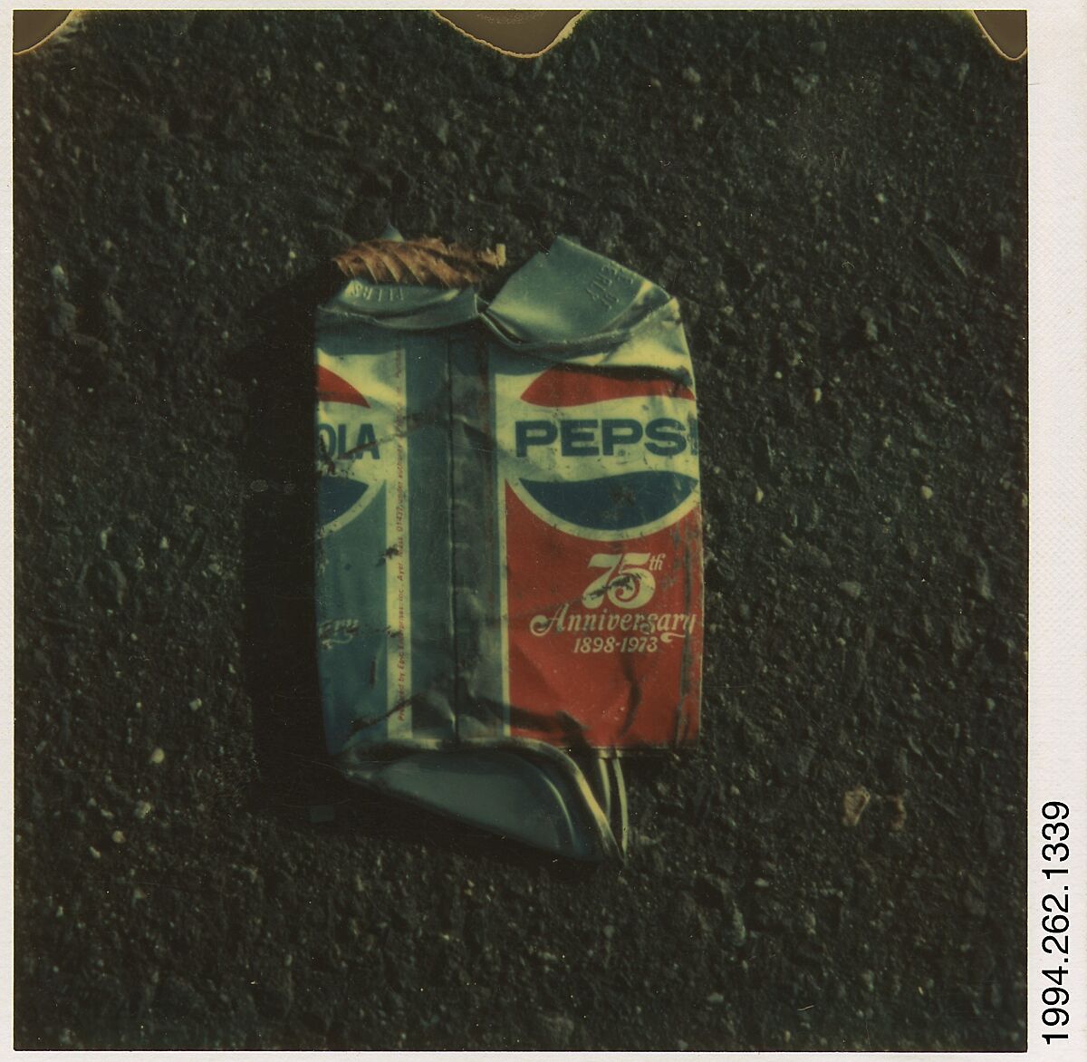 [Crushed Can: Pepsi], Walker Evans (American, St. Louis, Missouri 1903–1975 New Haven, Connecticut), Instant internal dye diffusion transfer print (Polaroid SX-70) 