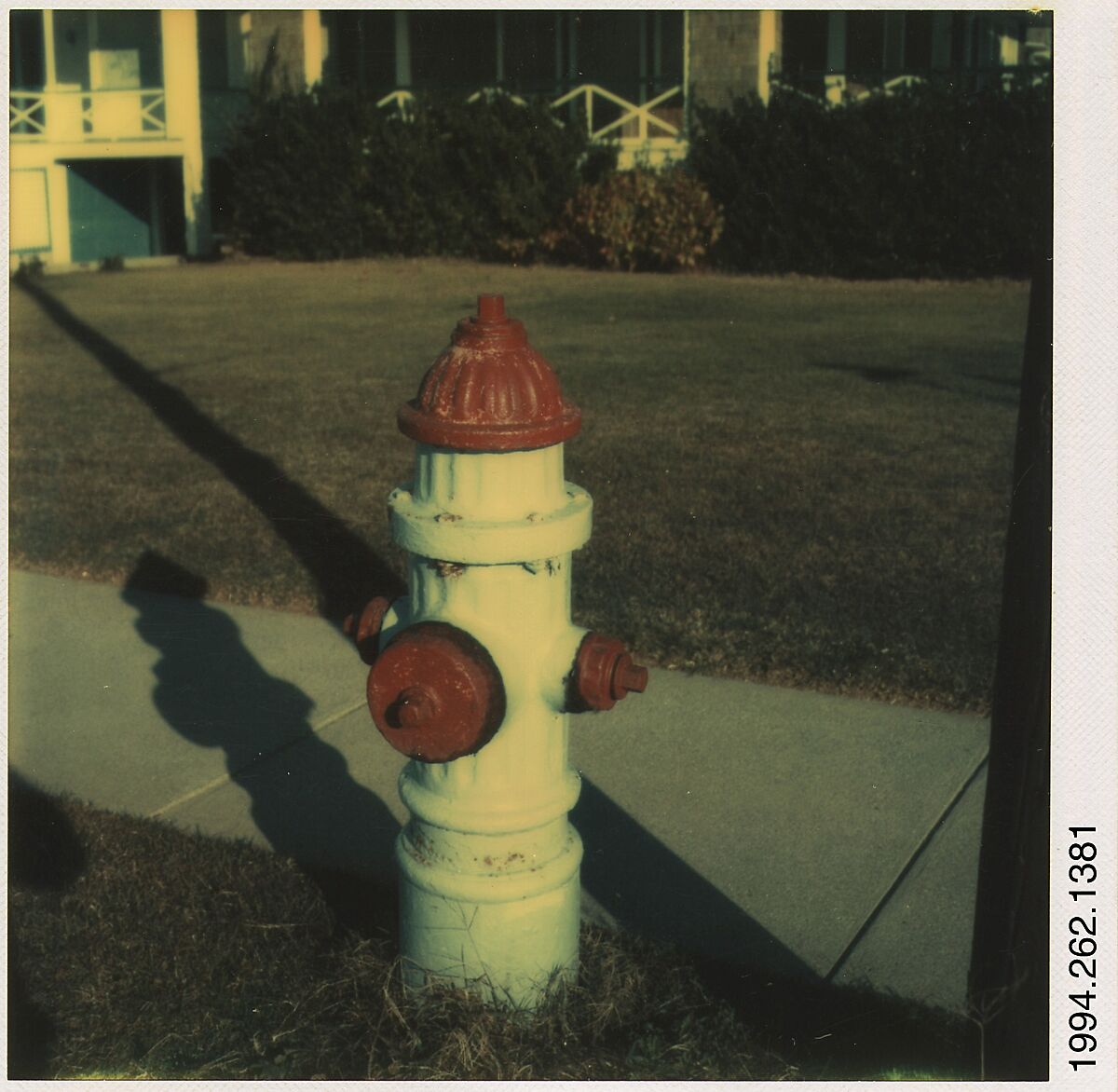 [Fire Hydrant: White Body, Red Cap], Walker Evans (American, St. Louis, Missouri 1903–1975 New Haven, Connecticut), Instant internal dye diffusion transfer print (Polaroid SX-70) 