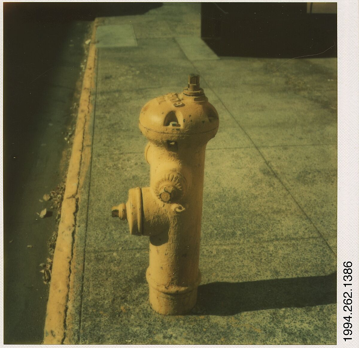[Fire Hydrant: Yellow], Walker Evans (American, St. Louis, Missouri 1903–1975 New Haven, Connecticut), Instant internal dye diffusion transfer print (Polaroid SX-70) 