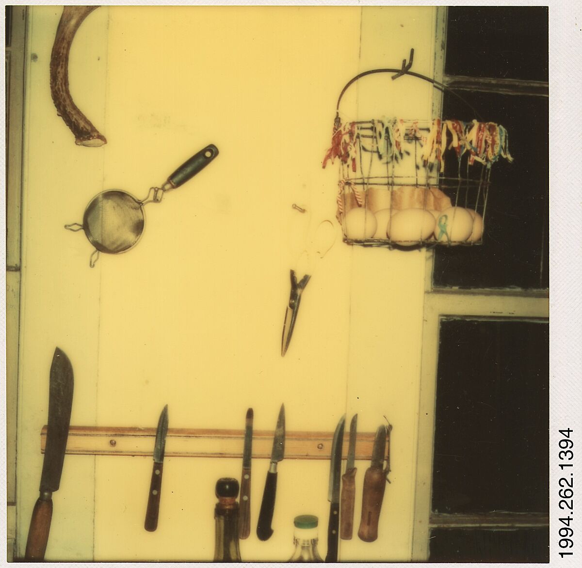 [Kitchen Implements], Walker Evans (American, St. Louis, Missouri 1903–1975 New Haven, Connecticut), Instant internal dye diffusion transfer print (Polaroid SX-70) 