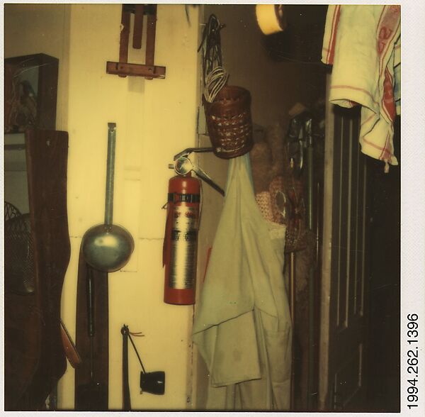 [Apartment Wall with Fire Extinguisher], Walker Evans (American, St. Louis, Missouri 1903–1975 New Haven, Connecticut), Instant internal dye diffusion transfer print (Polaroid SX-70) 