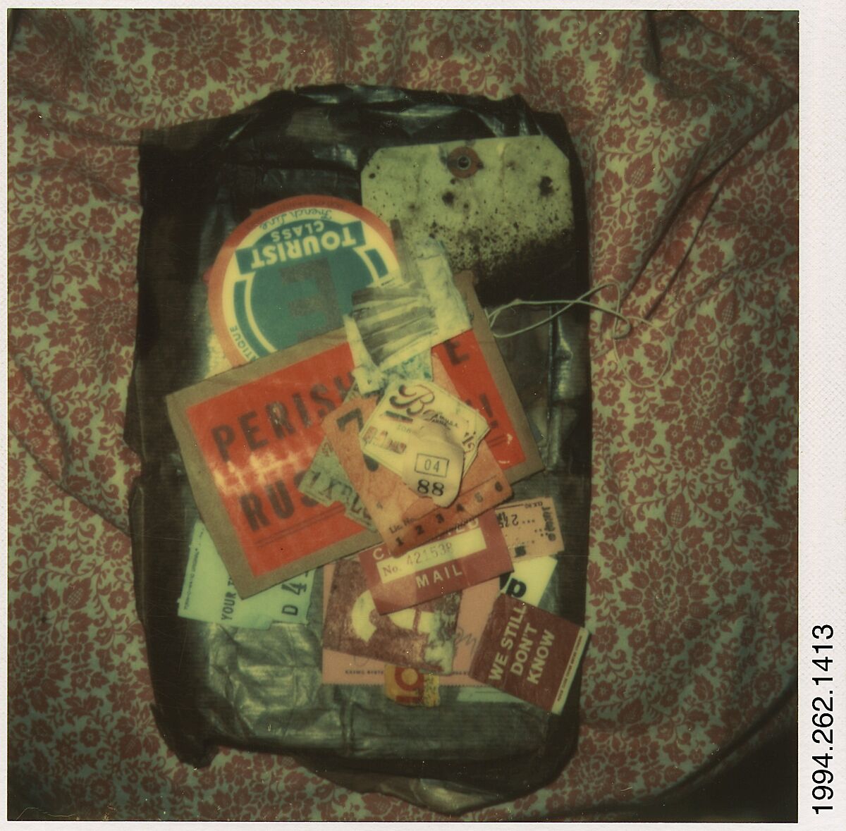 [Sack of Tags], Walker Evans (American, St. Louis, Missouri 1903–1975 New Haven, Connecticut), Instant internal dye diffusion transfer print (Polaroid SX-70) 