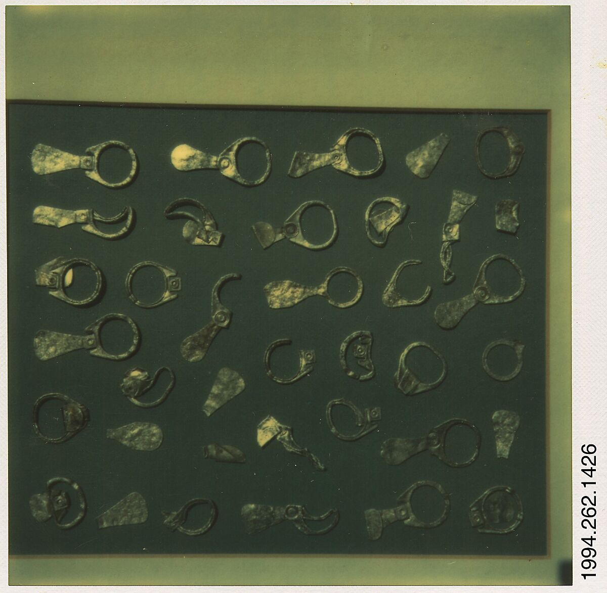 [Assemblage: Pull Tabs], Walker Evans (American, St. Louis, Missouri 1903–1975 New Haven, Connecticut), Instant internal dye diffusion transfer print (Polaroid SX-70) 
