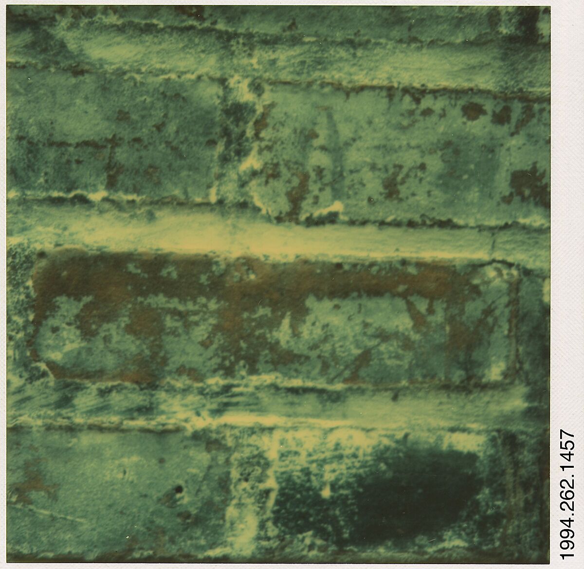 [Detail of Brick Wall], Walker Evans (American, St. Louis, Missouri 1903–1975 New Haven, Connecticut), Instant internal dye diffusion transfer print (Polaroid SX-70) 