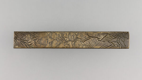 Knife Handle (Kozuka), Copper-silver alloy (shibuichi), Japanese 