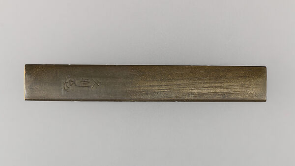Knife Handle (Kozuka), Copper-silver alloy (shibuichi), gold, Japanese