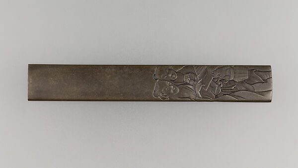 Knife Handle (Kozuka), Copper-silver alloy (shibuichi), Japanese 