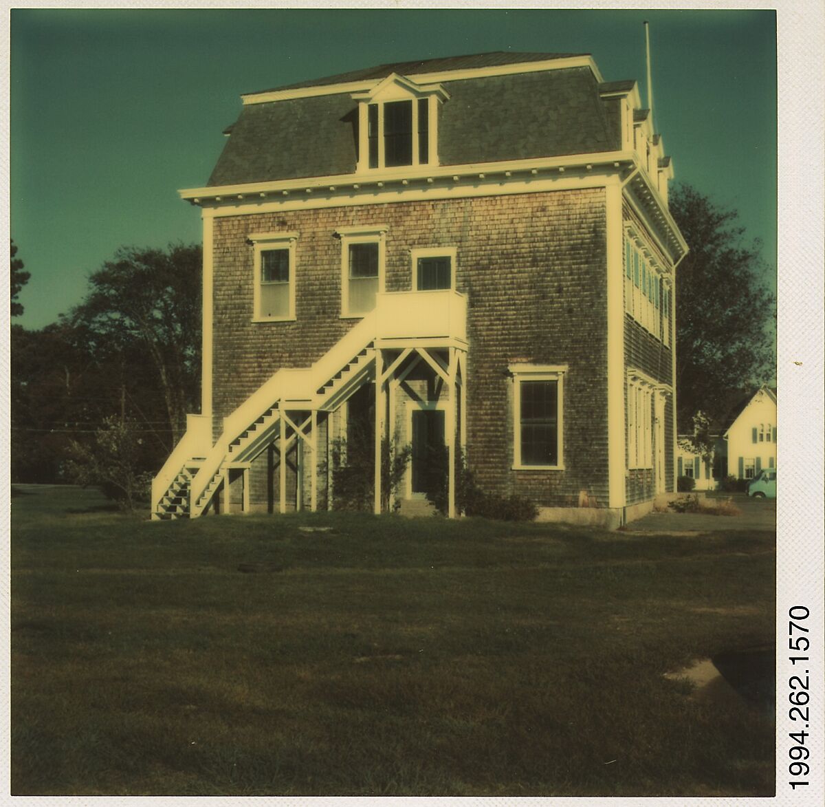 [Side View of Three-Story Clapboard House, Martha's Vineyard, Massachusetts], Walker Evans (American, St. Louis, Missouri 1903–1975 New Haven, Connecticut), Instant internal dye diffusion transfer print (Polaroid SX-70) 