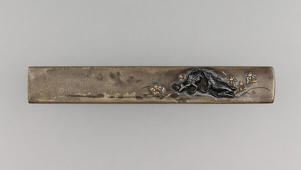 Knife Handle (Kozuka), Copper-silver alloy (shibuichi), gold, silver, copper-gold alloy (shakudō), Japanese 