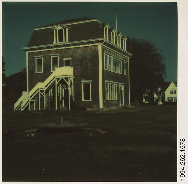 [Three-Story Clapboard House and Merry-Go-Round, Martha's Vineyard, Massachusetts], Walker Evans (American, St. Louis, Missouri 1903–1975 New Haven, Connecticut), Instant internal dye diffusion transfer print (Polaroid SX-70) 