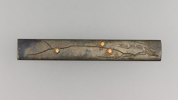 Knife Handle (Kozuka), Copper-silver alloy (shibuichi), gold, copper, Japanese 