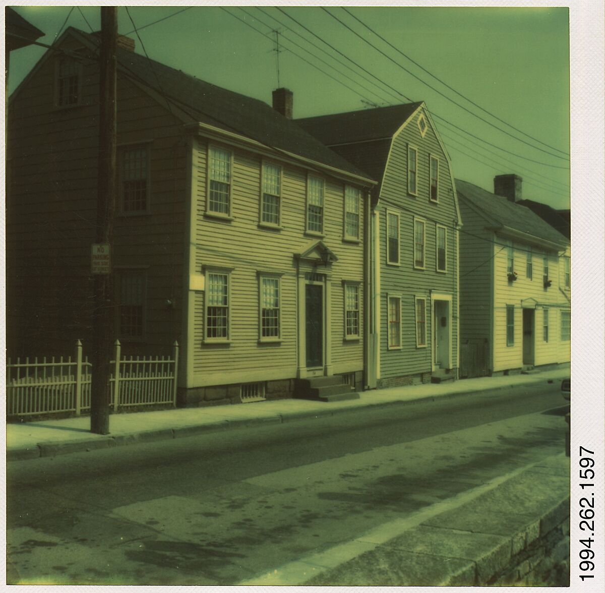 [Row of Clapboard Houses, Newport, Rhode Island], Walker Evans (American, St. Louis, Missouri 1903–1975 New Haven, Connecticut), Instant internal dye diffusion transfer print (Polaroid SX-70) 