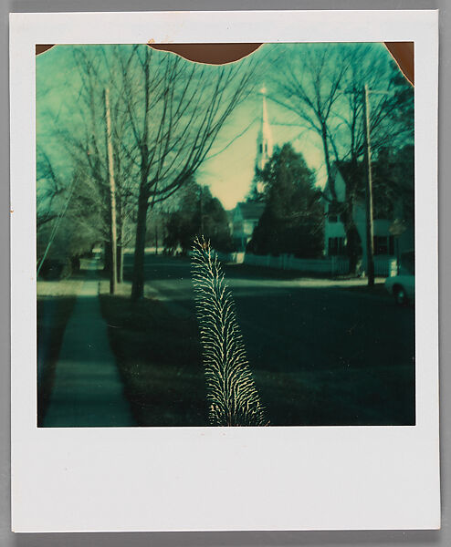 [Town Street with Church], Walker Evans (American, St. Louis, Missouri 1903–1975 New Haven, Connecticut), Instant internal dye diffusion transfer print (Polaroid SX-70) 