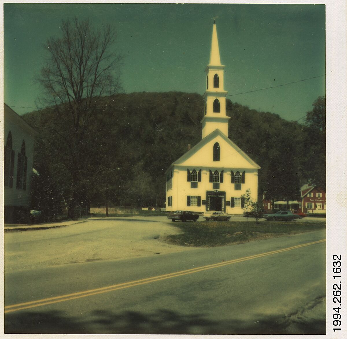 [Church from Across Road], Walker Evans (American, St. Louis, Missouri 1903–1975 New Haven, Connecticut), Instant internal dye diffusion transfer print (Polaroid SX-70) 