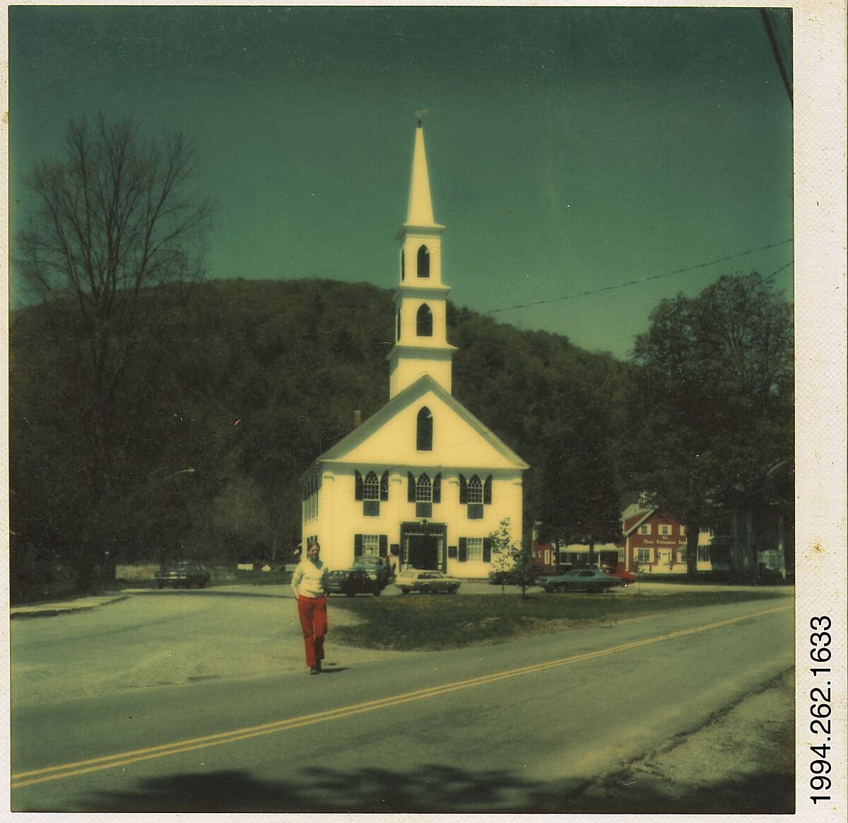 [Church from Across Road], Walker Evans (American, St. Louis, Missouri 1903–1975 New Haven, Connecticut), Instant internal dye diffusion transfer print (Polaroid SX-70) 