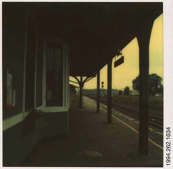 [Railroad Station], Walker Evans (American, St. Louis, Missouri 1903–1975 New Haven, Connecticut), Instant internal dye diffusion transfer print (Polaroid SX-70) 