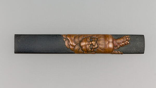 Knife Handle (Kozuka), Copper-gold alloy (shakudō), copper, gold, Japanese 