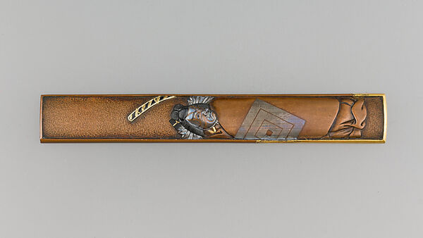 Knife Handle (Kozuka), Copper, gold, silver, copper-gold alloy (shakudō), Japanese 
