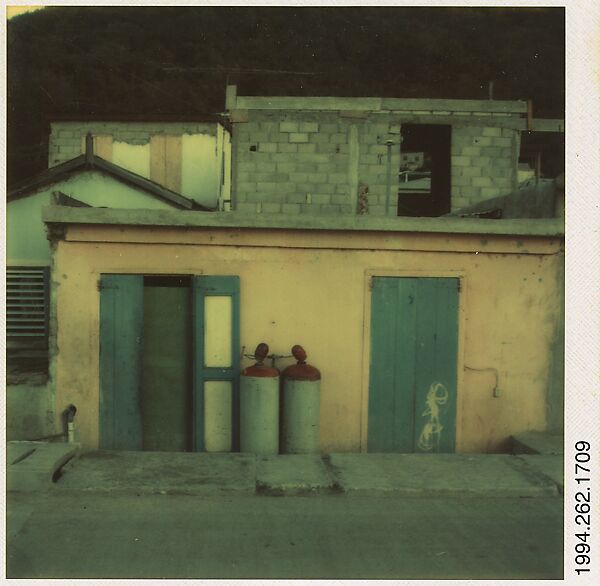 [Building Facades, Marigot, St. Martin's, French West Indies], Walker Evans (American, St. Louis, Missouri 1903–1975 New Haven, Connecticut), Instant internal dye diffusion transfer print (Polaroid SX-70) 