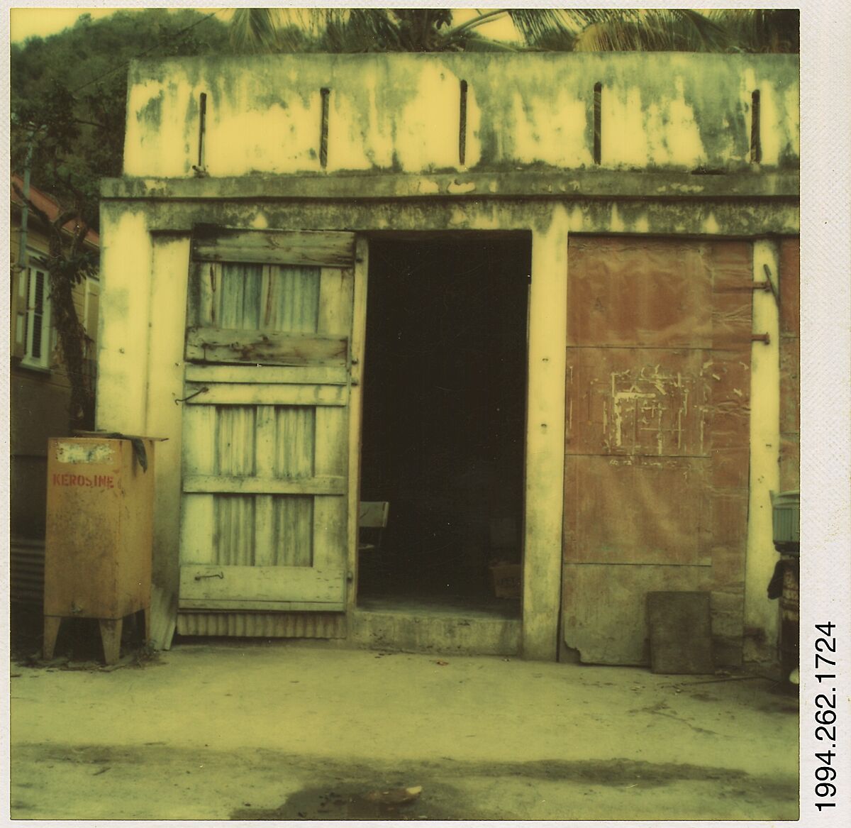 [Roadside Shack, Marigot, St. Martin's, French West Indies], Walker Evans (American, St. Louis, Missouri 1903–1975 New Haven, Connecticut), Instant internal dye diffusion transfer print (Polaroid SX-70) 