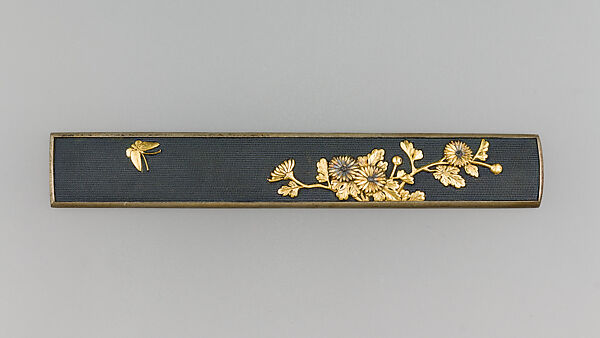 Knife Handle (Kozuka), Copper-gold alloy (shakudō), copper-silver alloy (shibuichi), gold, Japanese 