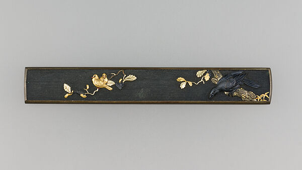 Knife Handle (Kozuka), Copper-silver alloy (shibuichi), copper-gold alloy (shakudō), gold, Japanese 