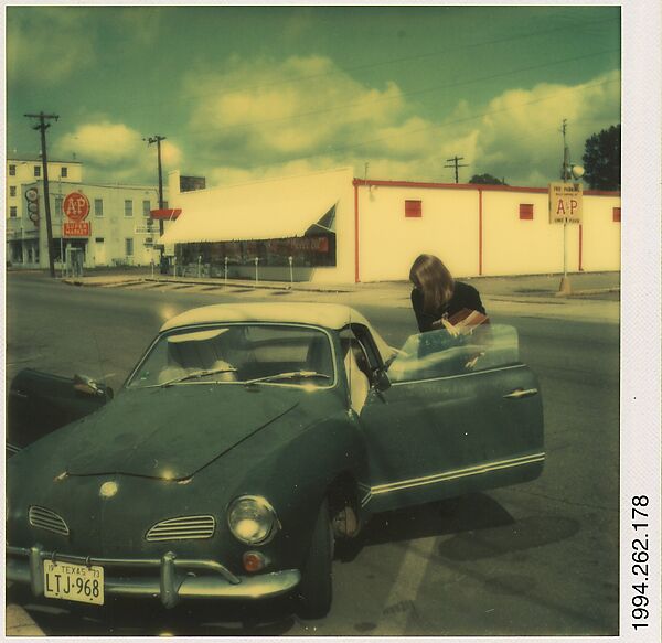 [Gay Burke Getting in Her Car, Alabama], Walker Evans (American, St. Louis, Missouri 1903–1975 New Haven, Connecticut), Instant internal dye diffusion transfer print (Polaroid SX-70) 