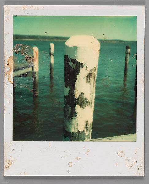 [Dock Pilings], Walker Evans (American, St. Louis, Missouri 1903–1975 New Haven, Connecticut), Instant internal dye diffusion transfer print (Polaroid SX-70) 
