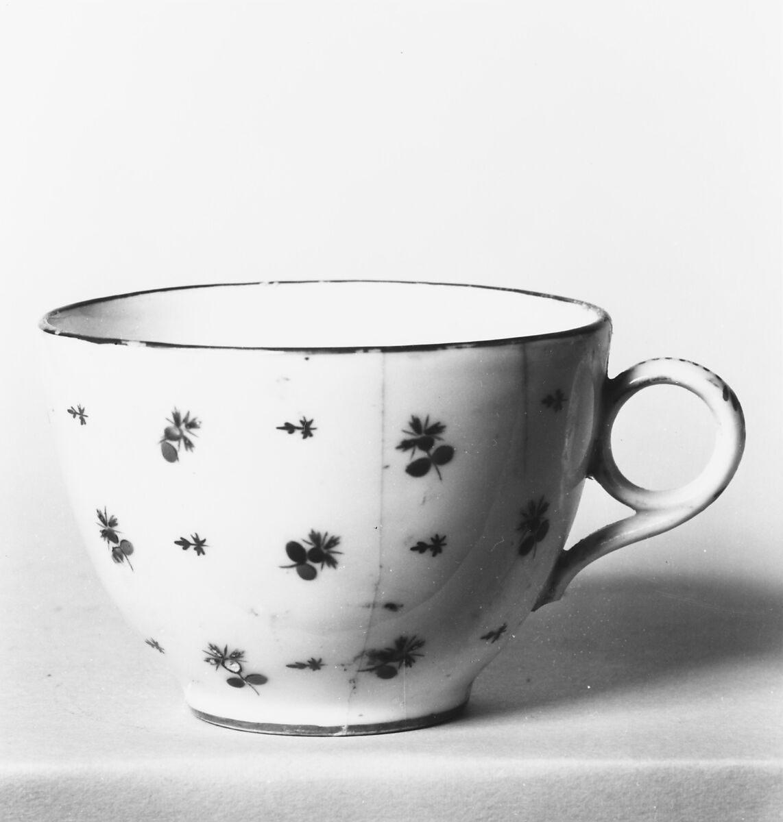 Cup and Saucer, Porcelain, French, possibly 