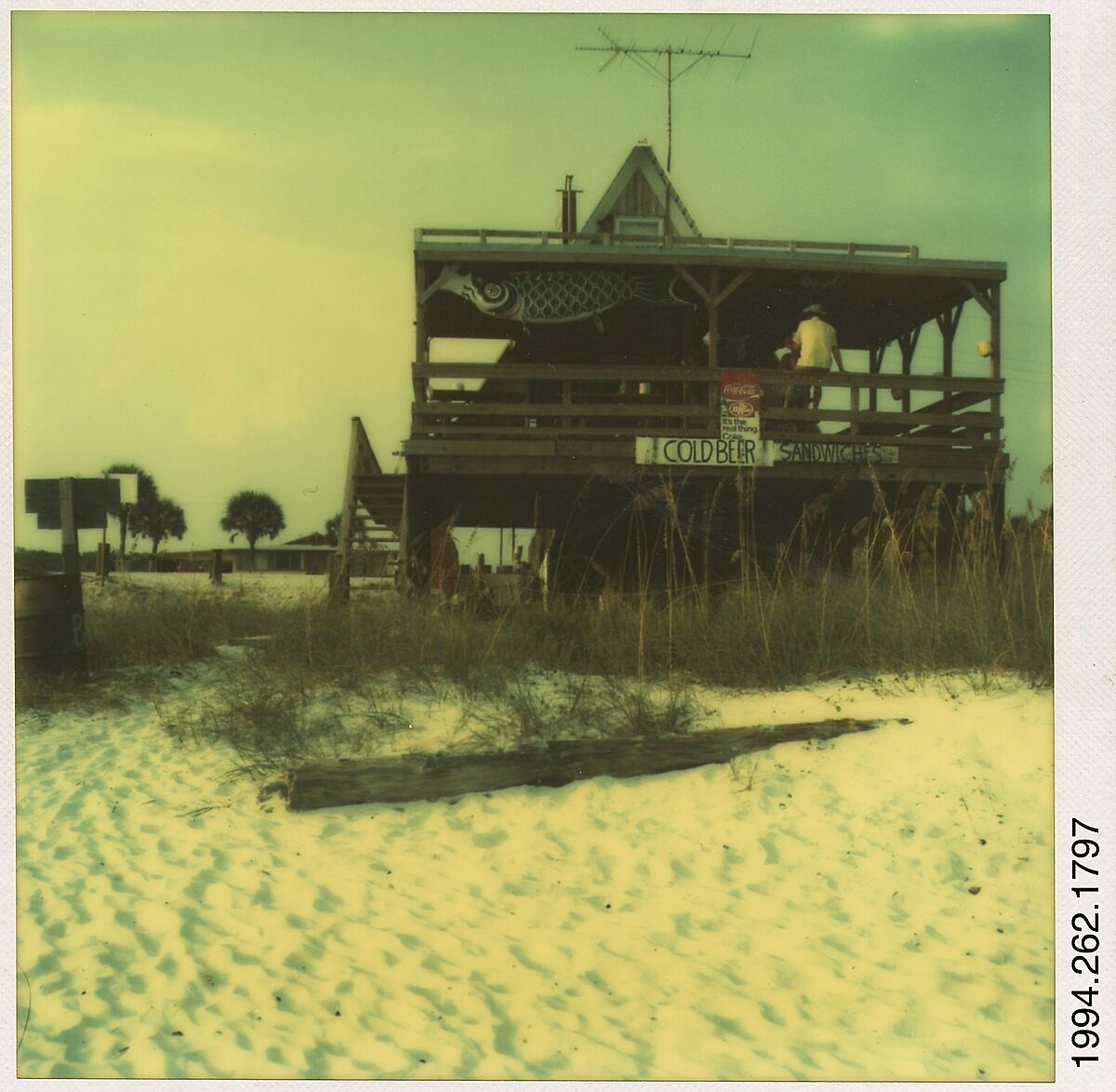 [Beachfront Snack Shack], Walker Evans (American, St. Louis, Missouri 1903–1975 New Haven, Connecticut), Instant internal dye diffusion transfer print (Polaroid SX-70) 