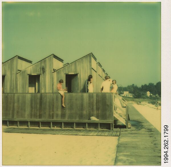 [Beachfront Changing Rooms, Connecticut], Walker Evans (American, St. Louis, Missouri 1903–1975 New Haven, Connecticut), Instant internal dye diffusion transfer print (Polaroid SX-70) 