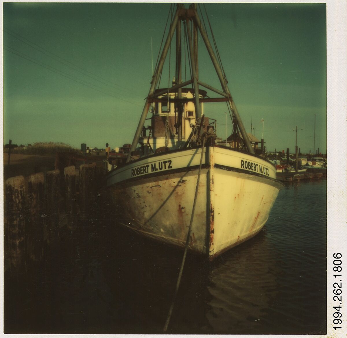 [Fishing Boat: "Robert M. Utz"], Walker Evans (American, St. Louis, Missouri 1903–1975 New Haven, Connecticut), Instant internal dye diffusion transfer print (Polaroid SX-70) 