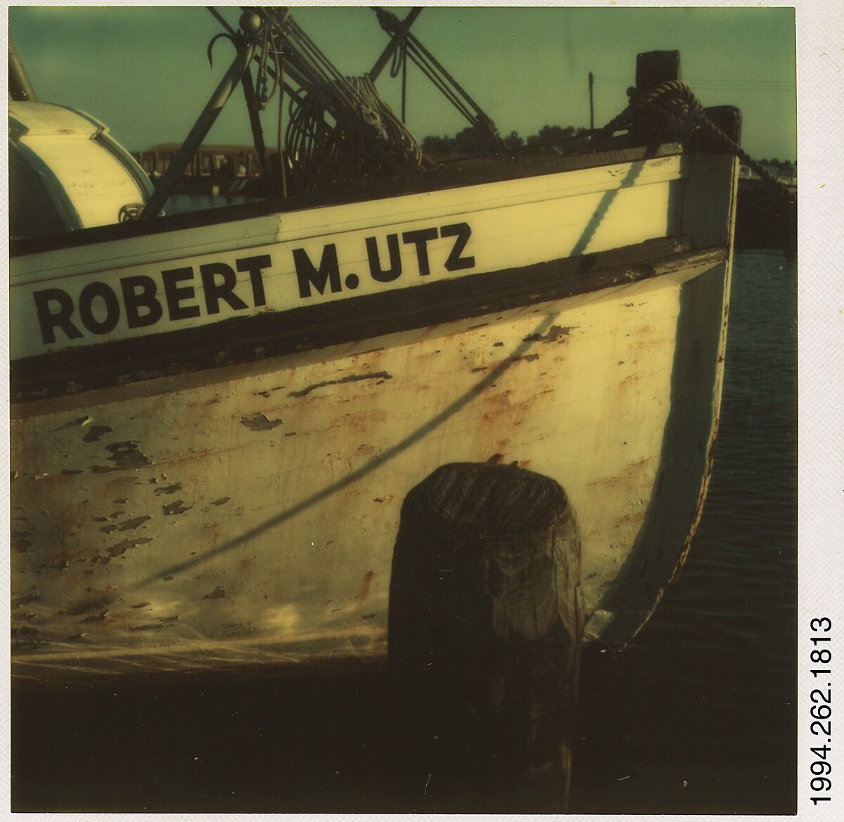 [Fishing Boat: "Robert M. Utz"], Walker Evans (American, St. Louis, Missouri 1903–1975 New Haven, Connecticut), Instant internal dye diffusion transfer print (Polaroid SX-70) 