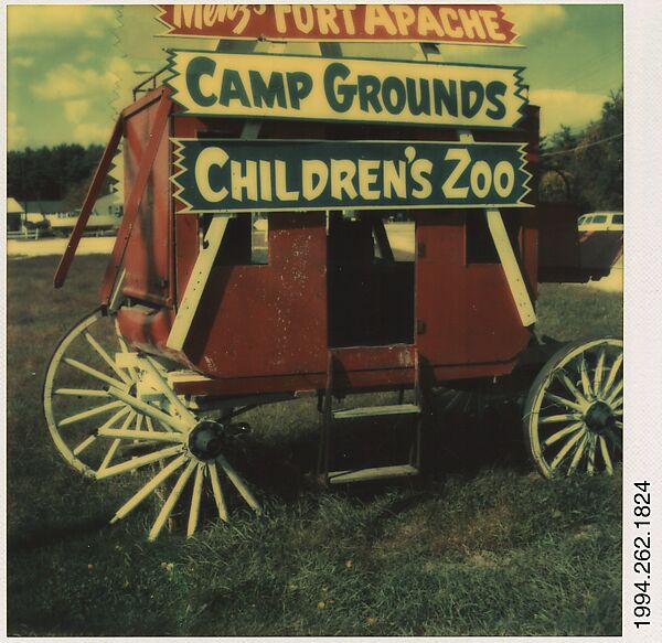 [Advertisement for Roadside Attraction: "Menz's Fort Apache"], Walker Evans (American, St. Louis, Missouri 1903–1975 New Haven, Connecticut), Instant internal dye diffusion transfer print (Polaroid SX-70) 