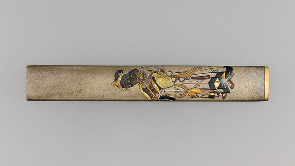 Knife Handle (Kozuka), Copper-silver alloy (shibuichi), gold, copper, silver, Japanese 